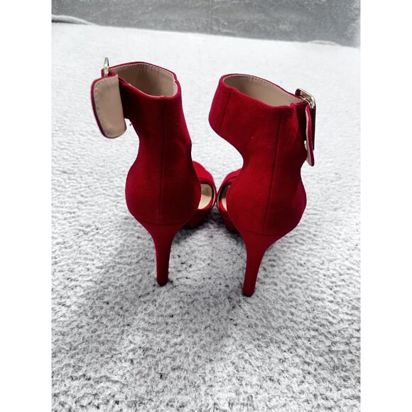Dream Pairs Red Open Toe Platform Stiletto High Heels Ankle Straps Size 7.5 - Picture 7 of 11